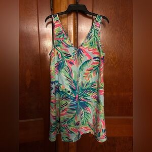 Lilly Pulitzer Tropical Leaf Print Sleeveless Dress
